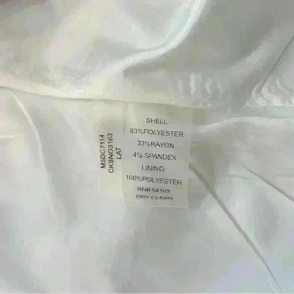 Calvin Klein Cream and White Blazer with Gold Dual Zipper, Size 8, Medium - Picture 8 of 8